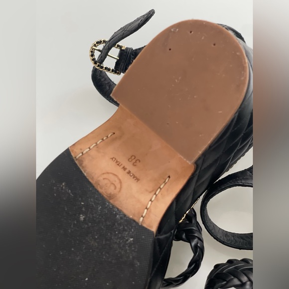 CHANEL PLATFORM SANDALS 38 Sz. - Picture 14 of 16